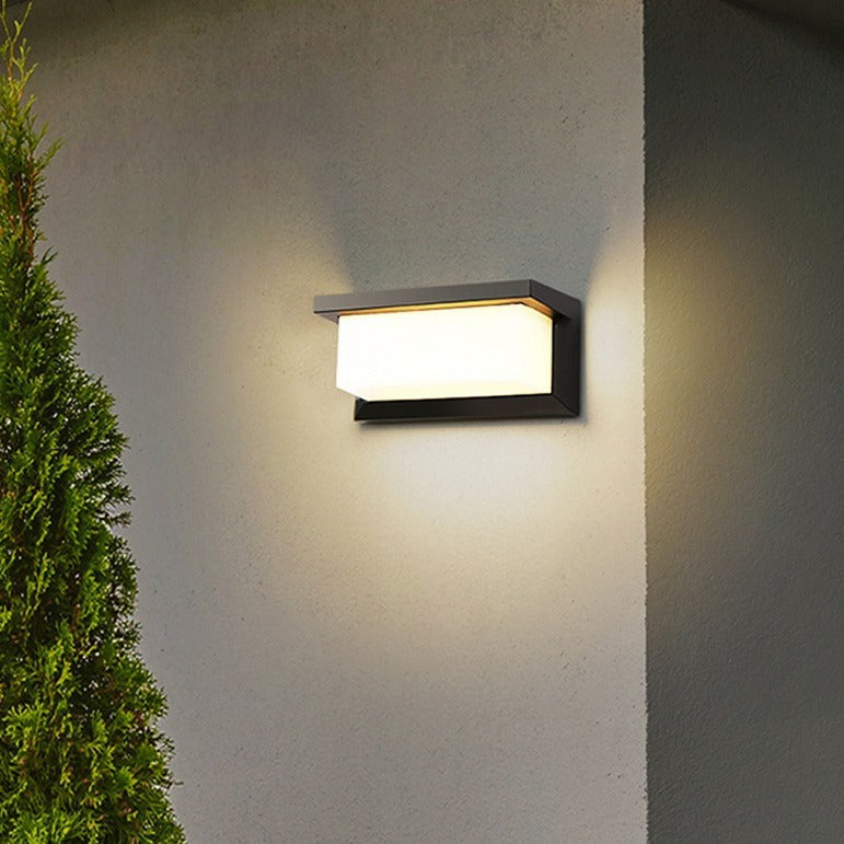 Lámpara de pared LED moderna, minimalista, impermeable, rectangular, de aluminio y acrílico, para exteriores, para jardines