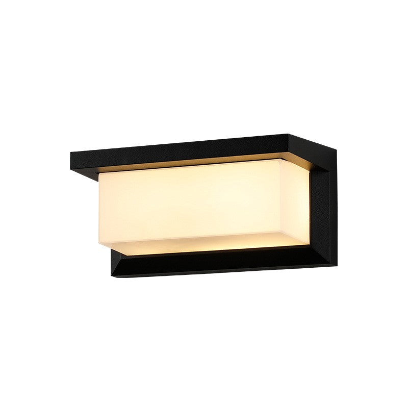 Lámpara de pared LED moderna, minimalista, impermeable, rectangular, de aluminio y acrílico, para exteriores, para jardines