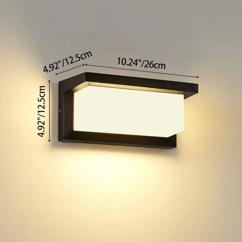 Lámpara de pared LED moderna, minimalista, impermeable, rectangular, de aluminio y acrílico, para exteriores, para jardines