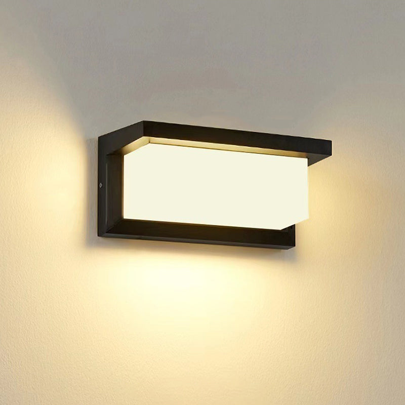 Lámpara de pared LED moderna, minimalista, impermeable, rectangular, de aluminio y acrílico, para exteriores, para jardines