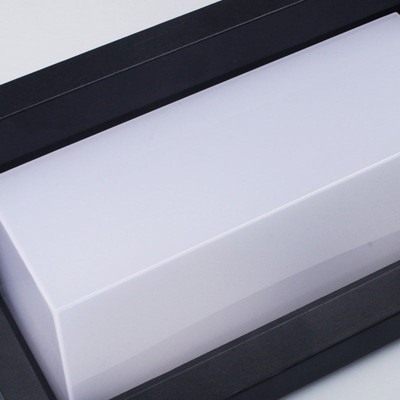 Lámpara de pared LED moderna, minimalista, impermeable, rectangular, de aluminio y acrílico, para exteriores, para jardines