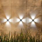 Modern Minimalist Solar Waterproof Square ABS PS LED Outdoor Wall Sconce Lamp For Garden