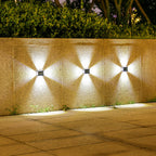 Modern Minimalist Solar Waterproof Square ABS PS LED Outdoor Wall Sconce Lamp For Garden