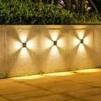 Modern Minimalist Solar Waterproof Square ABS PS LED Outdoor Wall Sconce Lamp For Garden