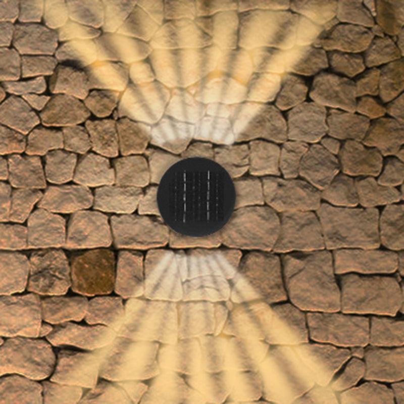 Lámpara de pared exterior redonda ajustable impermeable de vidrio ABS con energía solar de simplicidad moderna Iluminación paisajística para jardín