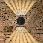 Lámpara de pared exterior redonda ajustable impermeable de vidrio ABS con energía solar de simplicidad moderna Iluminación paisajística para jardín