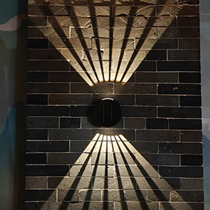 Lámpara de pared exterior redonda ajustable impermeable de vidrio ABS con energía solar de simplicidad moderna Iluminación paisajística para jardín