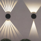 Lámpara de pared exterior redonda ajustable impermeable de vidrio ABS con energía solar de simplicidad moderna Iluminación paisajística para jardín