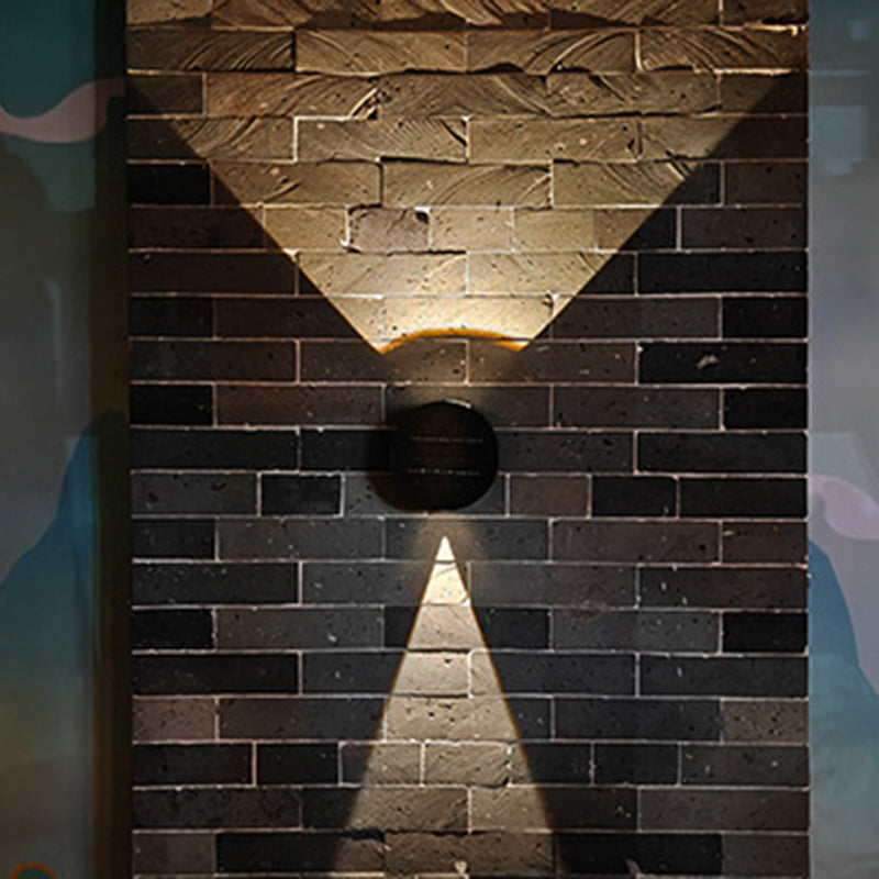 Lámpara de pared exterior redonda ajustable impermeable de vidrio ABS con energía solar de simplicidad moderna Iluminación paisajística para jardín