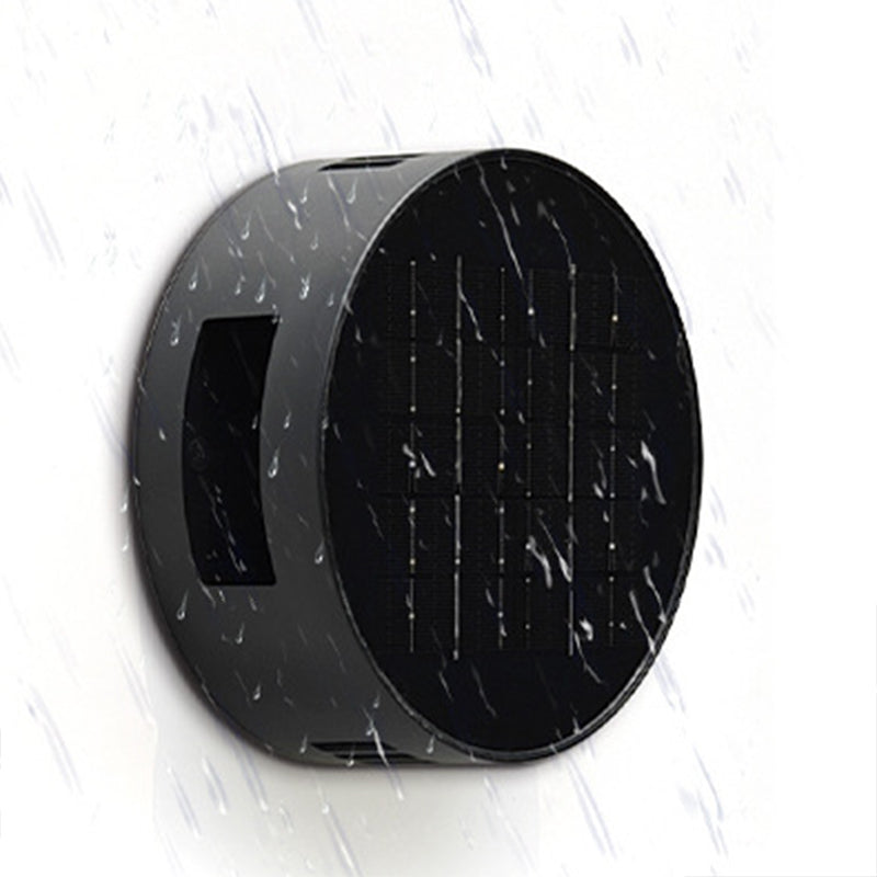 Lámpara de pared exterior redonda ajustable impermeable de vidrio ABS con energía solar de simplicidad moderna Iluminación paisajística para jardín