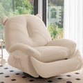 Bear-Shaped Modern Minimalist Recliner with Titanium Alloy, Solid Wood & Wrought Iron Frame, Chenille Velvet & Faux Leather Upholstery, Backrest and Footrest for Living Room
