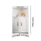 Contemporary Nordic Triangular Particle Board Corner Shelf Unit With 2-Cabinet 2-Tier For Living Room