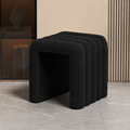 Contemporary Creative Arch Design Velvet Fabric Solid Wood Vanity Stool Backless Armless For Bedroom