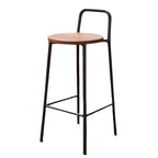 Contemporary Nordic Carbon Steel Solid Wood Rectangular Outdoor Bar Stool Backless For Outdoor