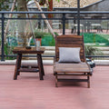 Mesa de centro rectangular rústica tradicional de cedro para exterior con respaldo ajustable y función reclinable