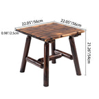 Mesa de centro rectangular rústica tradicional de cedro para exterior con respaldo ajustable y función reclinable