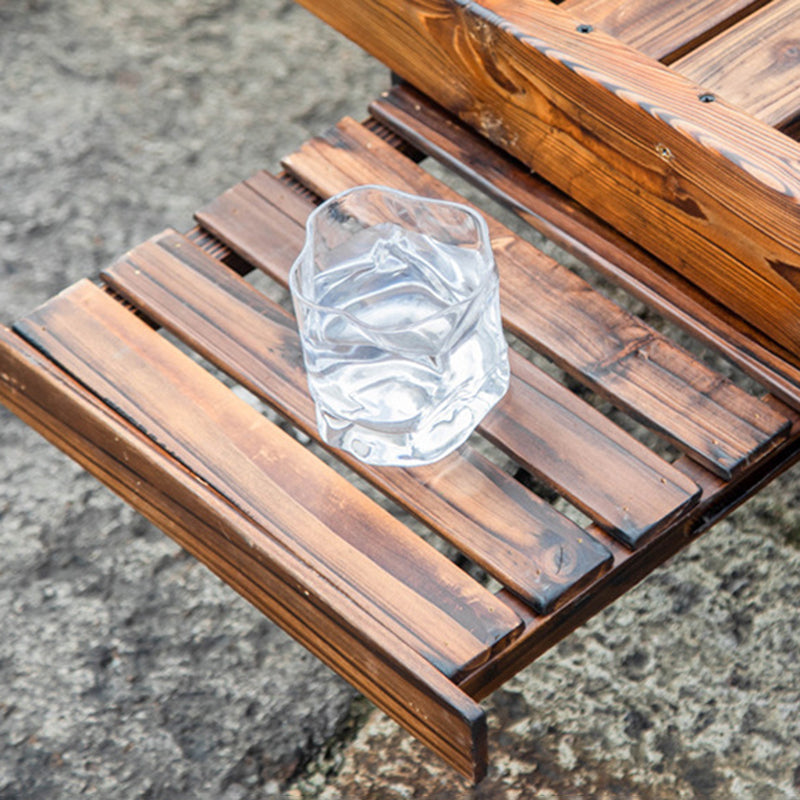Mesa de centro rectangular rústica tradicional de cedro para exterior con respaldo ajustable y función reclinable