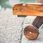 Mesa de centro rectangular rústica tradicional de cedro para exterior con respaldo ajustable y función reclinable