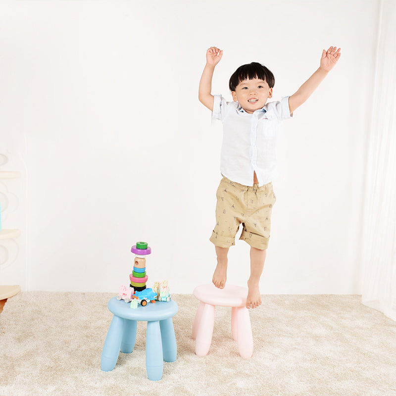 Modern Minimalist Cylindrical Kids' PP Low Stool - Backless & Armless for Living Room