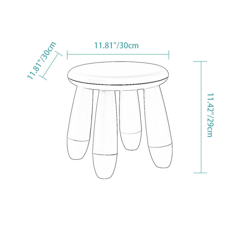 Modern Minimalist Cylindrical Kids' PP Low Stool - Backless & Armless for Living Room