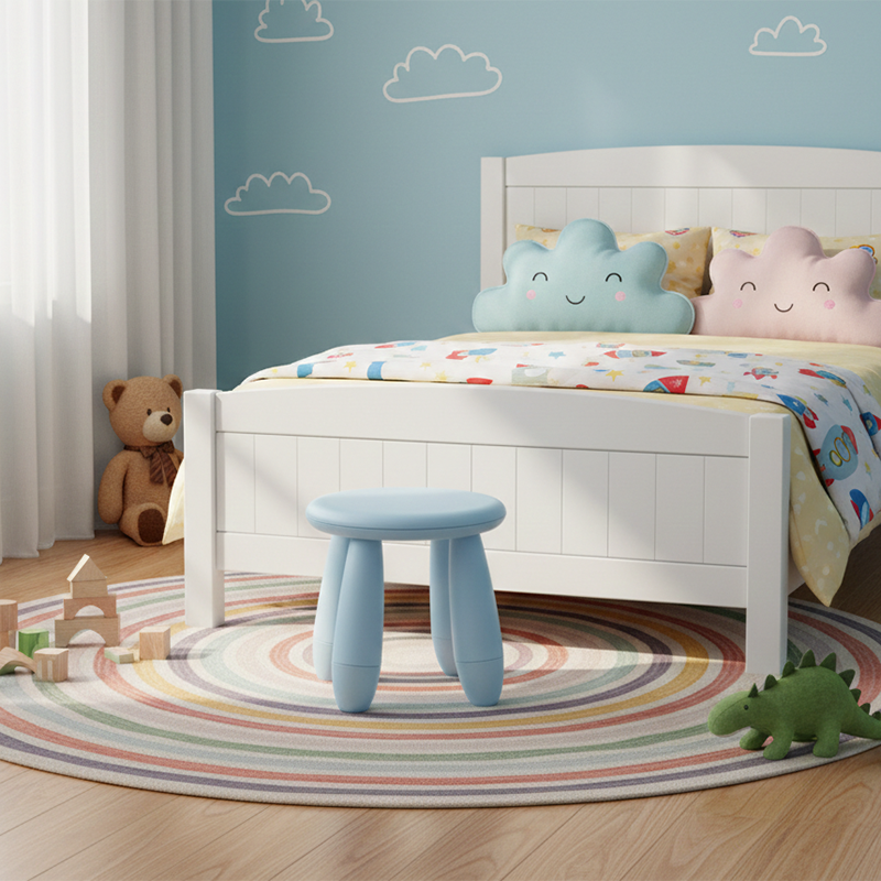 Modern Minimalist Cylindrical Kids' PP Low Stool - Backless & Armless for Living Room