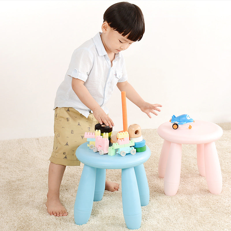 Modern Minimalist Cylindrical Kids' PP Low Stool - Backless & Armless for Living Room