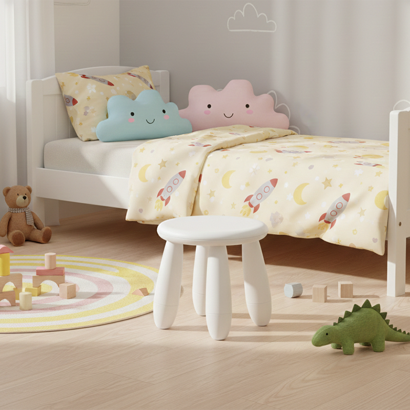 Modern Minimalist Cylindrical Kids' PP Low Stool - Backless & Armless for Living Room