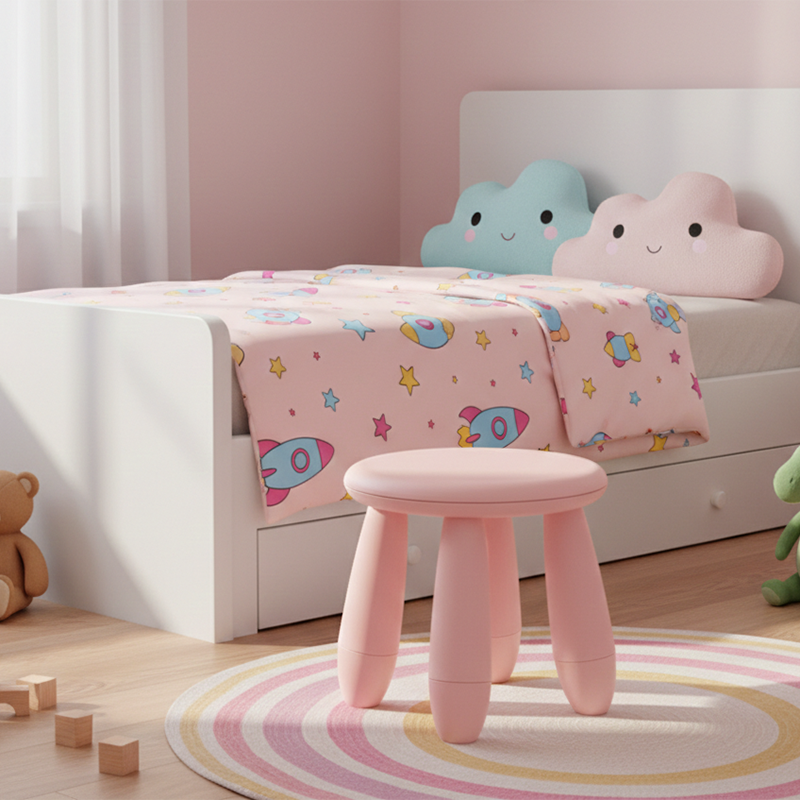 Modern Minimalist Cylindrical Kids' PP Low Stool - Backless & Armless for Living Room