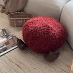 Contemporary Round EPP Particle Kids Stool — Short, Low, Backless & Armless, Fleece Finish, Living Room