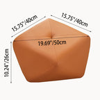 Luxurious Contemporary Octagonal Cat-Claw Leather and Wood Low Stool, Backless and Armless for Living Room