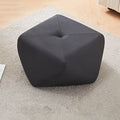 Luxurious Contemporary Octagonal Cat-Claw Leather and Wood Low Stool, Backless and Armless for Living Room