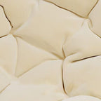 Sillón Mecedora Curvo Nido de Pájaro Moderno Minimalista — Sin Brazos, Tela de Mezcla de Lino, Estructura de Acero al Carbono con Respaldo de Ratán PE, Perfecto para Sala de Estar
