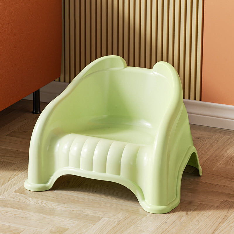 Modern Minimalist Curved Bear Design PP Kids Stool – Stackable, Low, Armless, for Living Room