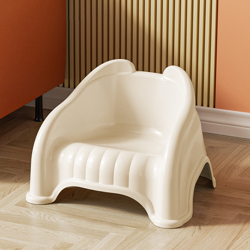 Modern Minimalist Curved Bear Design PP Kids Stool – Stackable, Low, Armless, for Living Room