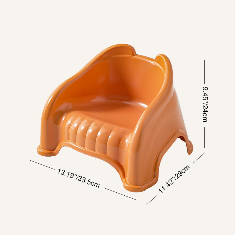 Modern Minimalist Curved Bear Design PP Kids Stool – Stackable, Low, Armless, for Living Room