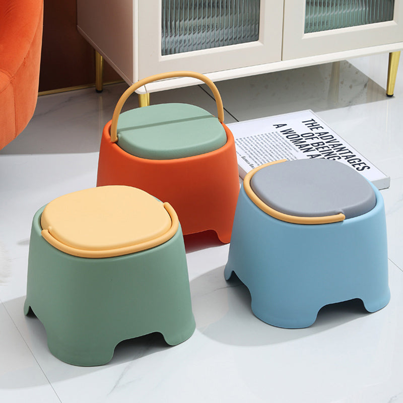Contemporary Cylindrical PP Kids Stool – Portable, Low, Backless & Armless for Living Room