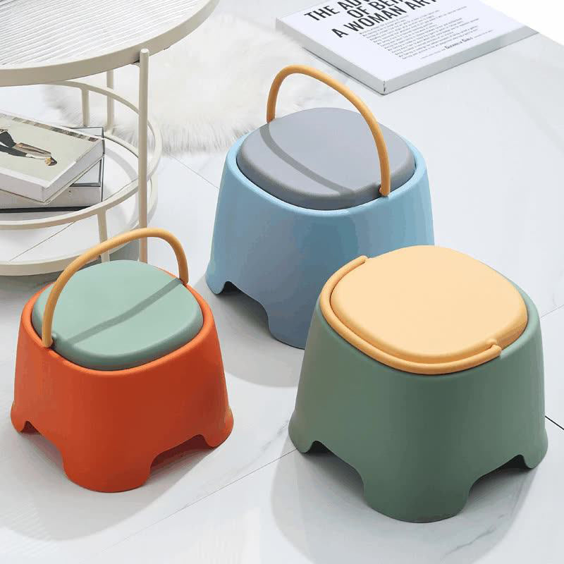 Contemporary Cylindrical PP Kids Stool – Portable, Low, Backless & Armless for Living Room