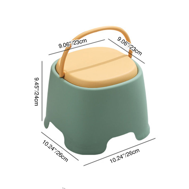Contemporary Cylindrical PP Kids Stool – Portable, Low, Backless & Armless for Living Room