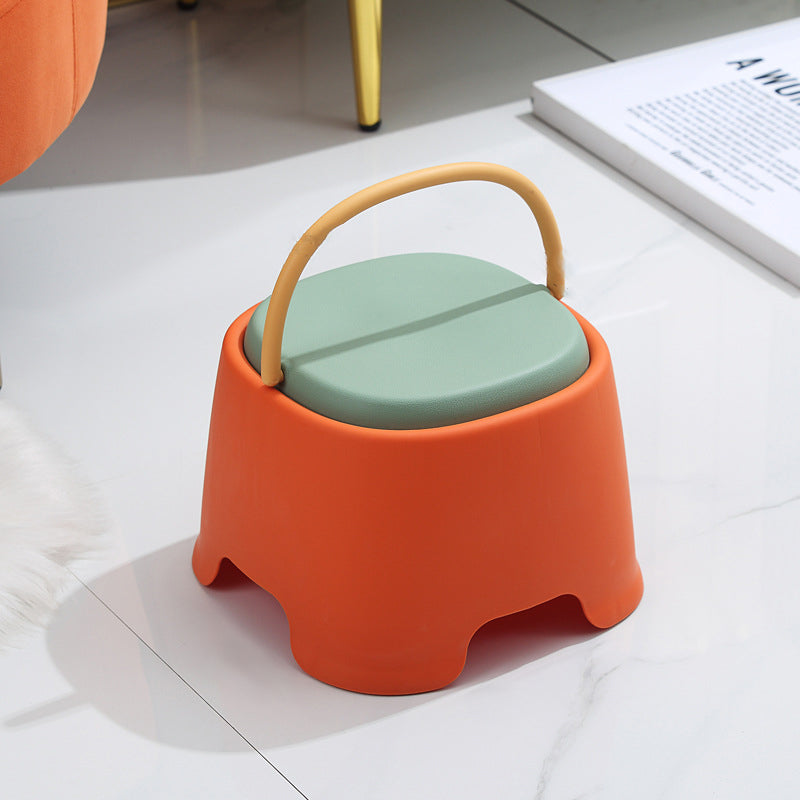 Contemporary Cylindrical PP Kids Stool – Portable, Low, Backless & Armless for Living Room