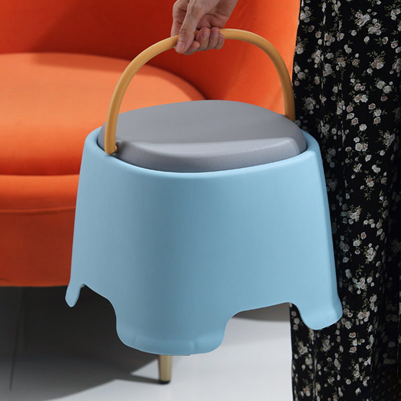 Contemporary Cylindrical PP Kids Stool – Portable, Low, Backless & Armless for Living Room
