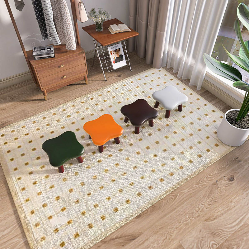 Contemporary Four-Leaf Clover Stool for Kids — Solid Wood with Faux Oil-Waxed Leather, Low, Backless and Armless Living Room Accent
