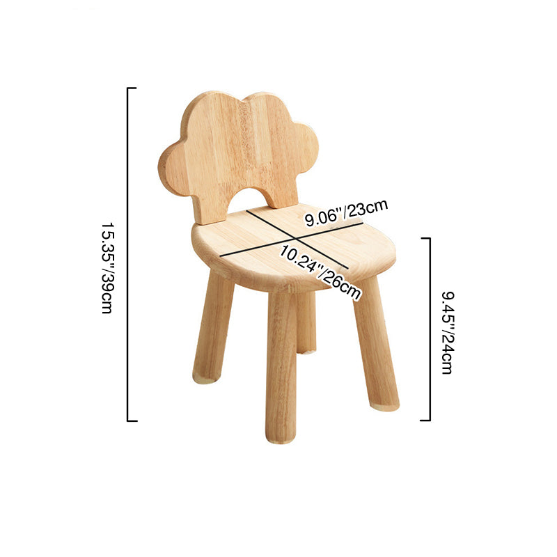Contemporary Cloud-Shaped Kids Stool — Cylindrical Rubberwood Frame with Multi-Layer Plywood, Low-Profile Seating for Living Room