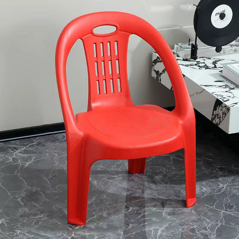 Chic Modern Minimalist Curved Kids' PP Stackable Low Stool with Backrest for Living Room