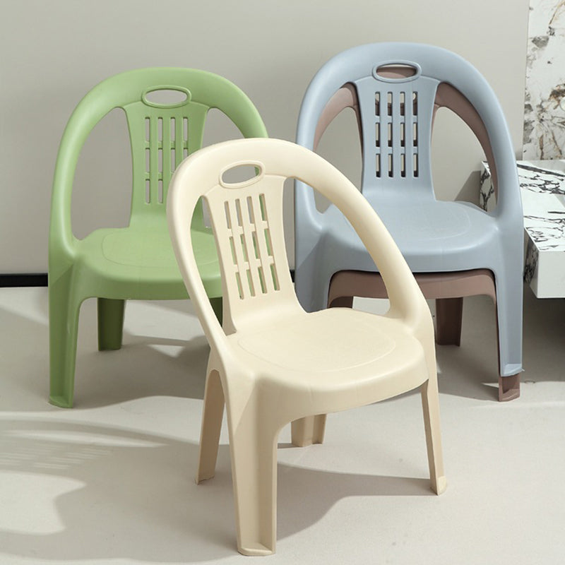 Chic Modern Minimalist Curved Kids' PP Stackable Low Stool with Backrest for Living Room
