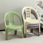 Chic Modern Minimalist Curved Kids' PP Stackable Low Stool with Backrest for Living Room