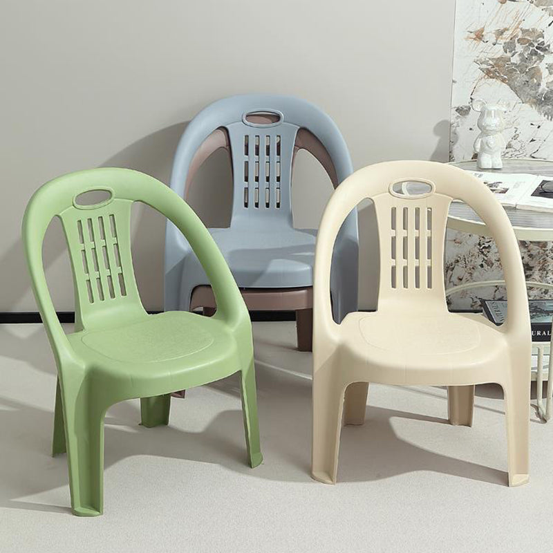 Chic Modern Minimalist Curved Kids' PP Stackable Low Stool with Backrest for Living Room