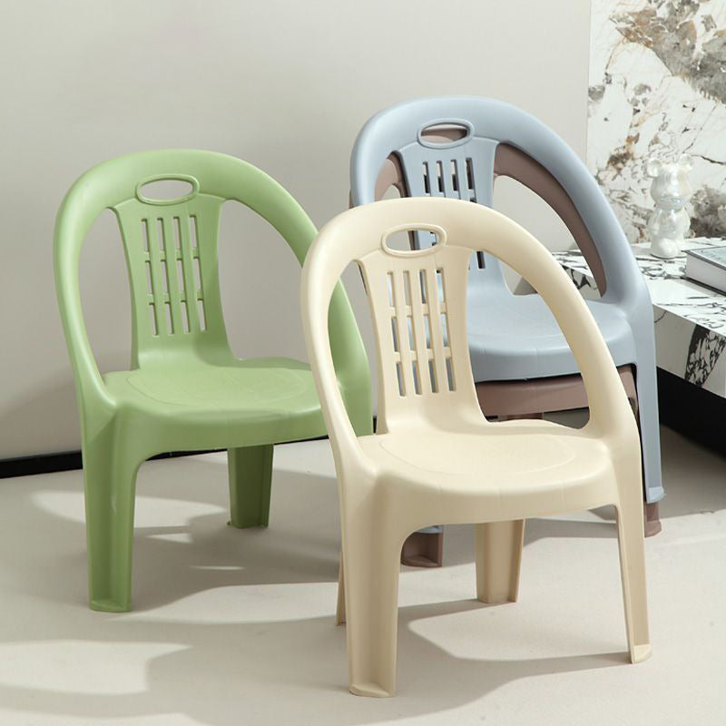 Chic Modern Minimalist Curved Kids' PP Stackable Low Stool with Backrest for Living Room