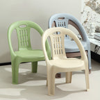 Chic Modern Minimalist Curved Kids' PP Stackable Low Stool with Backrest for Living Room