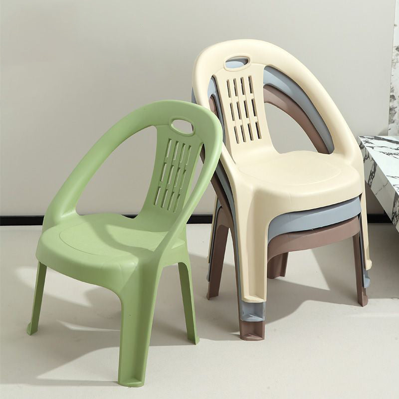 Chic Modern Minimalist Curved Kids' PP Stackable Low Stool with Backrest for Living Room