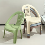 Chic Modern Minimalist Curved Kids' PP Stackable Low Stool with Backrest for Living Room